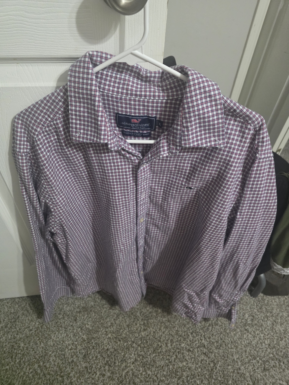 Vineyard Vines Men’s Purple Check Button-Down Shirt